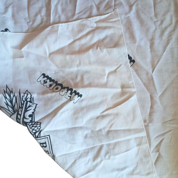 Vintage Miller Beer Branded KXJDFM Logo White Bandana Biker 80's Radio Nebraska - Picture 3 of 3